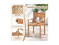 Slickblue Teak Wood Outdoor Dining Armchair for Patio or Garden