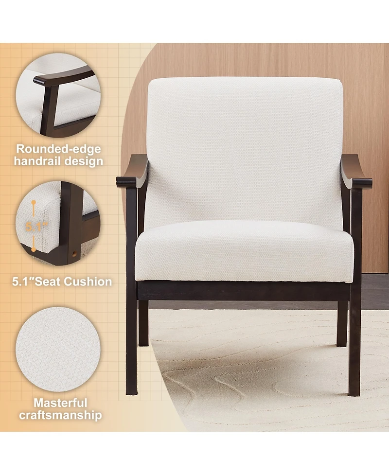 sumyeg Mid-Century Modern Chair with Solid Wood Frame