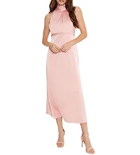 Oasis Women's Satin Halter Neck Midi Bridesmaid Dress