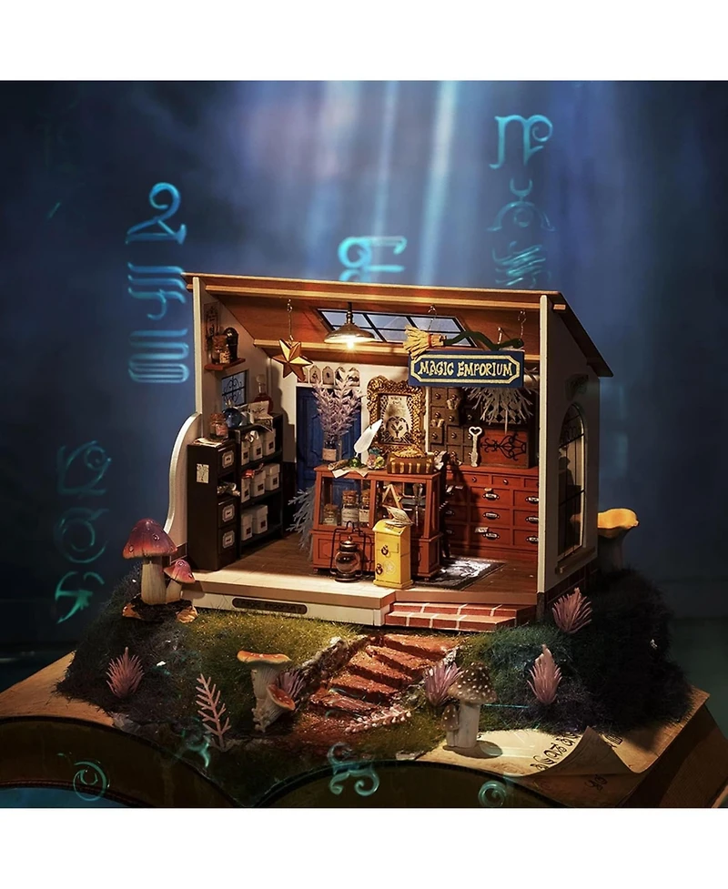 Robotime Diy Miniature Dollhouse Kit Tiny House Diy Kit 1:20 Miniature House Miniature Hobbies for Christmas Decorations Gifts Book Nook Kits