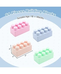 Mecale 64-Piece Toddler Building Blocks Educational Toy Set