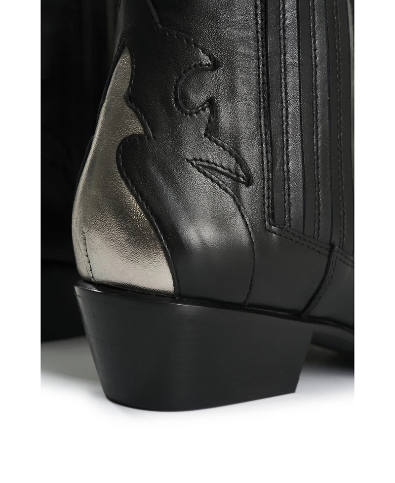 Velez Women's Leather Western Ankle Boots