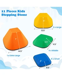 Mecale 11-Piece Kids Stepping Stone Square Stackable Set for Indoor & Outdoor Fun