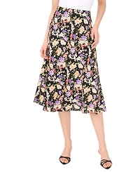 CeCe Women's Bias Printed Midi Skirt