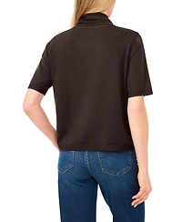 CeCe Women's Tie Neck Short-Sleeve Sweater