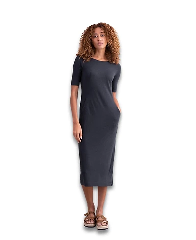 Celtic & Co. Women's Linen Blend Button Back Midi Dress