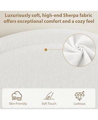 gaomon Boucle Bed Frame with 2 Storage Drawers,Soft Upholstered Platform Round Headboard,Heavy Duty,Wooden Slats,Noise Free