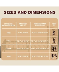 gaomon Bed Frame with Wooden Headboard – Features a Platform Design with Under-Bed Storage and Metal Legs. Noise-Free Operation, Easy Assembly