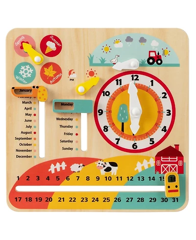Mecale Montessori Wooden Learning Clock Toy for Toddlers, Seasons Theme