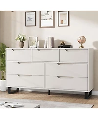 gaomon 55" Wide Wooden Freestanding 7-Drawer Dresser with Storage for Bedroom, Living Room & Entryway