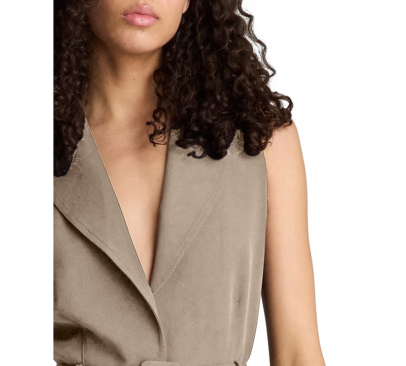 Kenneth Cole Women's Notched Lapel Belted Dress