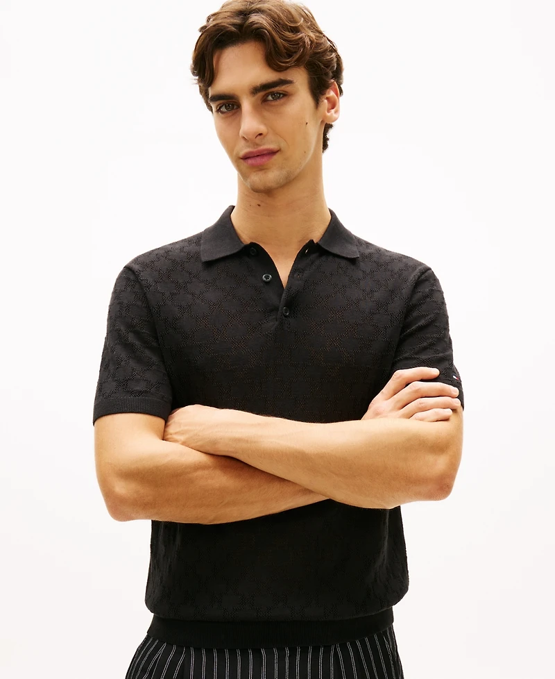 Tommy Hilfiger Men's Short-Sleeve Pointelle Polo Shirt