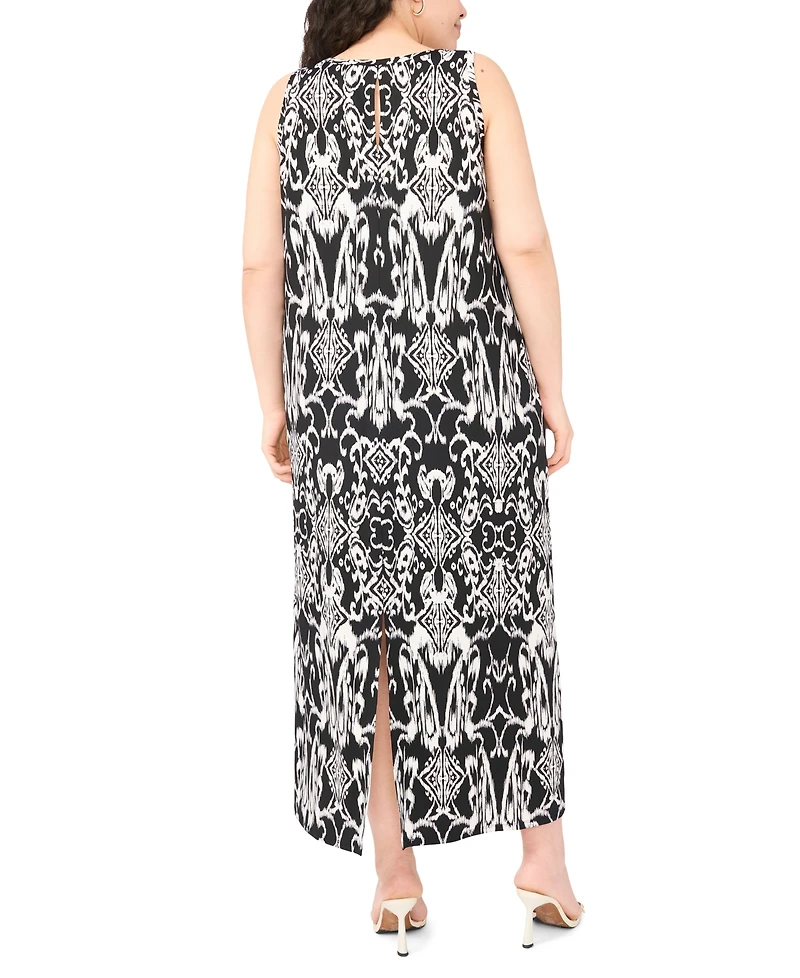 Msk Plus Printed Round-Neck Sleeveless Maxi Dress