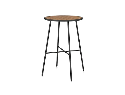 Slickblue Patio Round Bar Height Table 41 Inch with Acacia Wood Top