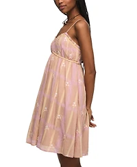 Lucky Brand Women's Embroidered Plaid Sweetheart Neck Dress