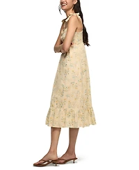 Lucky Brand Women's Classic Lace Trim Square Neck Midi Dress