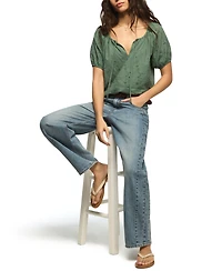 Lucky Brand Woman's Short-Sleeve Bubble Top