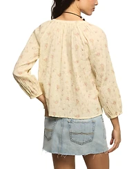 Lucky Brand Women's Scoop Neck Button Top