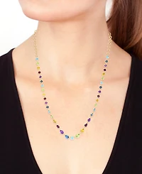 Effy Collection Multi-Gemstone (16 ct. t.w.) Necklace in Gold Over Silver
