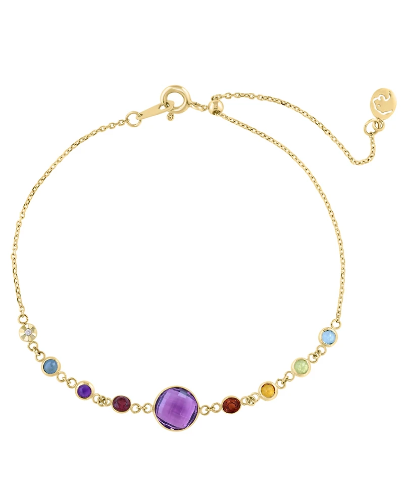 Effy Collection Diamond Accent and Multi Gemstone (2-3/4 ct. t.w.) Bracelet in 14k Yellow Gold