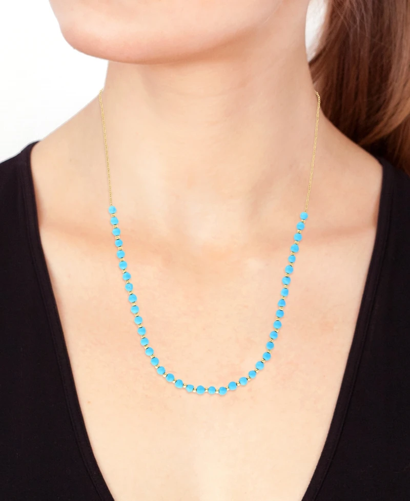 Effy Collection Turquoise (3.5 mm) Necklace in 14k Yellow Gold