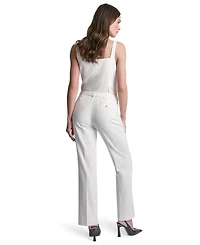 Dkny Petite Pinstripe Modern Fit Flared Pants