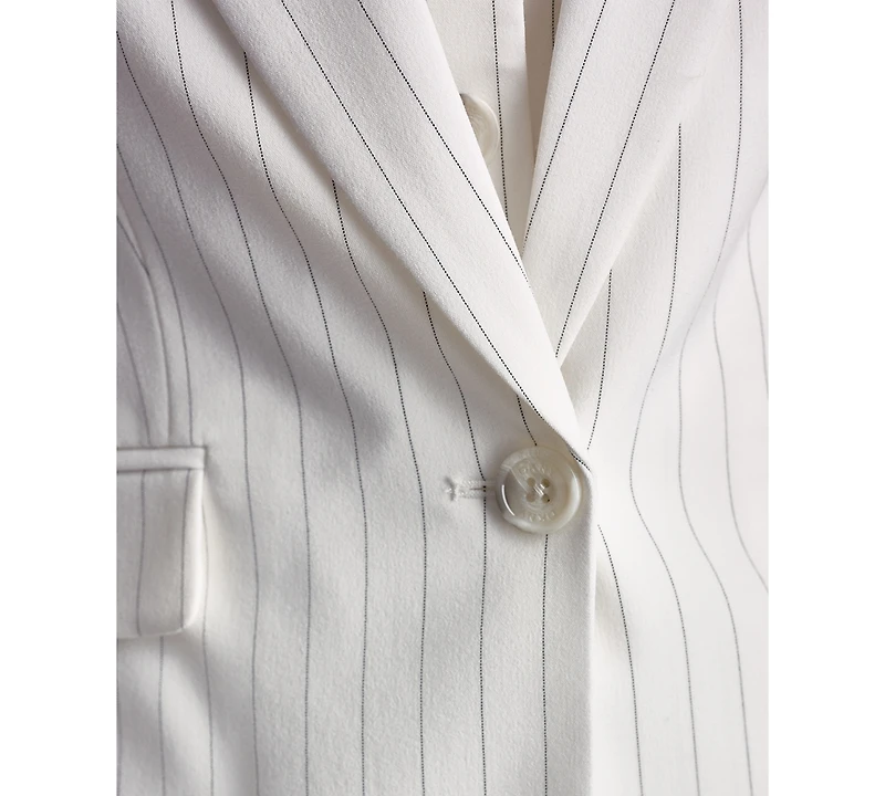Dkny Petite Pinstripe Notch Collar Jacket