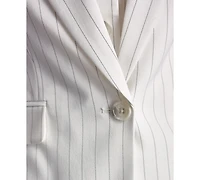 Dkny Petite Pinstripe Notch Collar Jacket