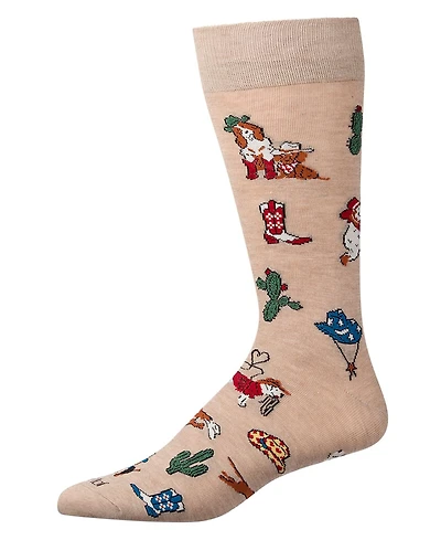 MeMoi Men's Rodeo Dogs Novelty Crew Socks