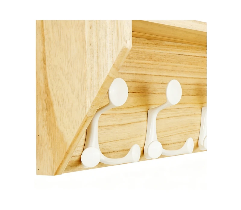Yigii Lightweight Hardwood Coat Rack with 5 Hooks for Entryways