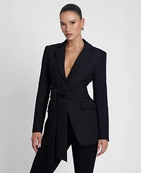 Leau Women's Classic Column Tailored Belted Blazer