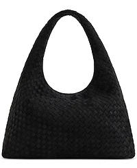 Laura Faux Suede Woven Shoulder Bag
