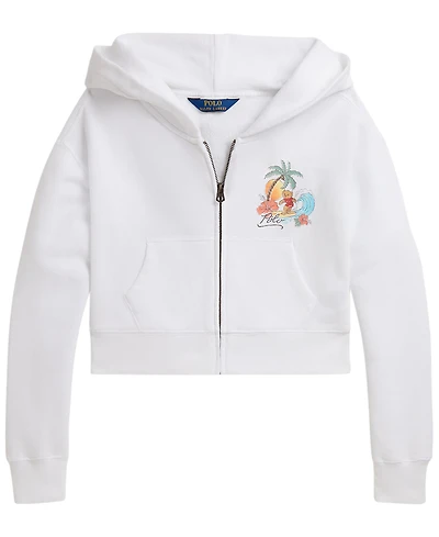 Polo Ralph Lauren Girls' 7-16 Bear Terry Boxy Full-Zip Hoodie