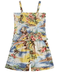 Polo Ralph Lauren Girls' 2T-6X Tropical-Print Smocked Boxy Top & Short, 2-Piece Set