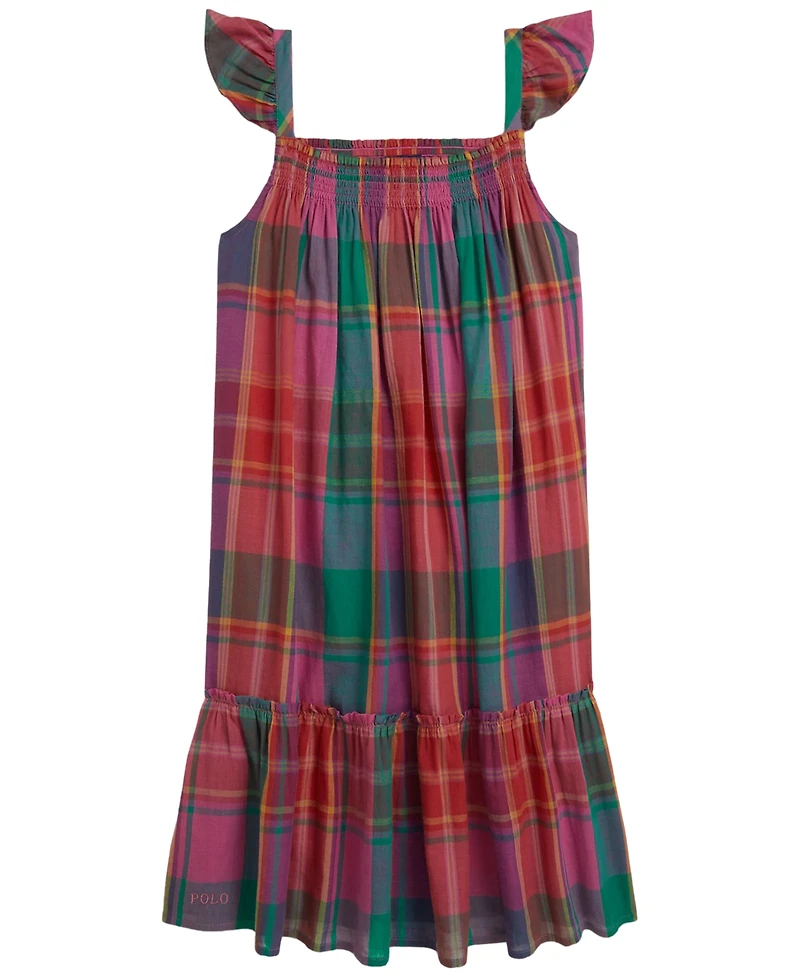 Polo Ralph Lauren Girls' 7-16 Plaid Cotton Madras Dress