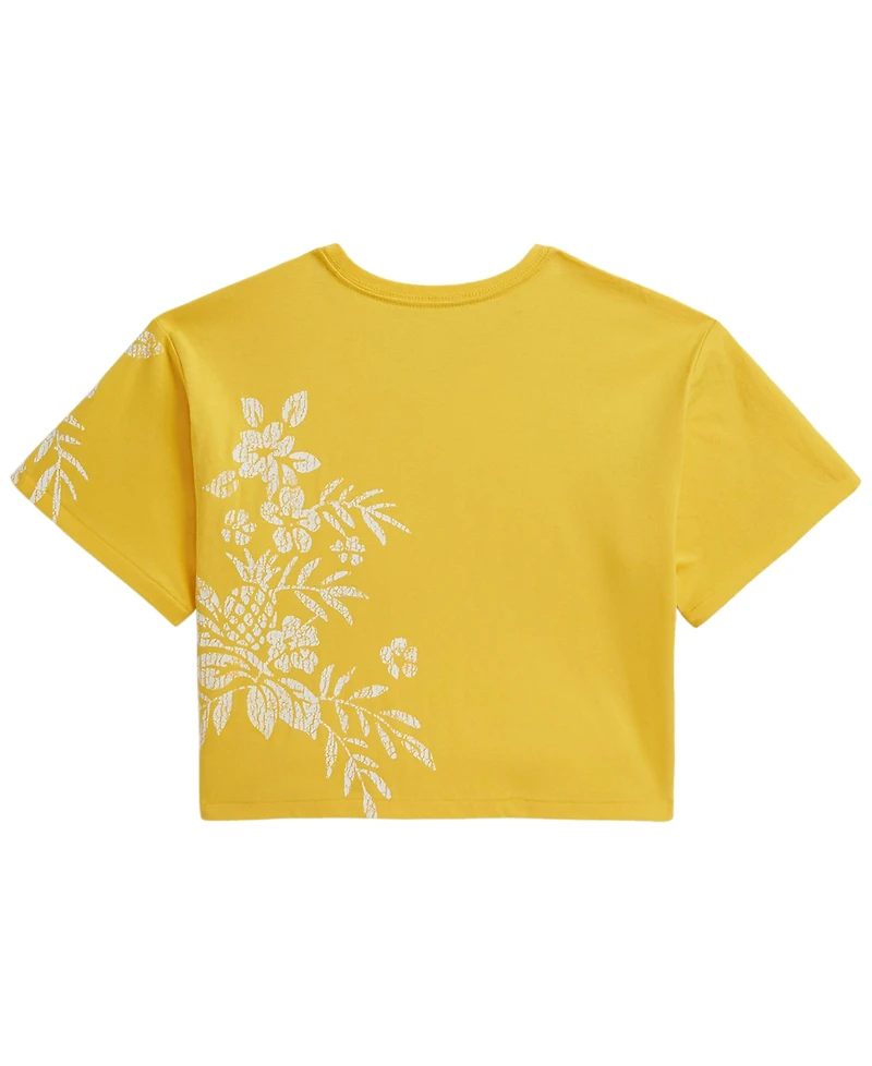 Polo Ralph Lauren Girls' 7-16 Floral-Print Cotton Boxy T-Shirt