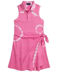 Polo Ralph Lauren Girls' 7-16 Tie-Dye Faux-Wrap Mesh Dress