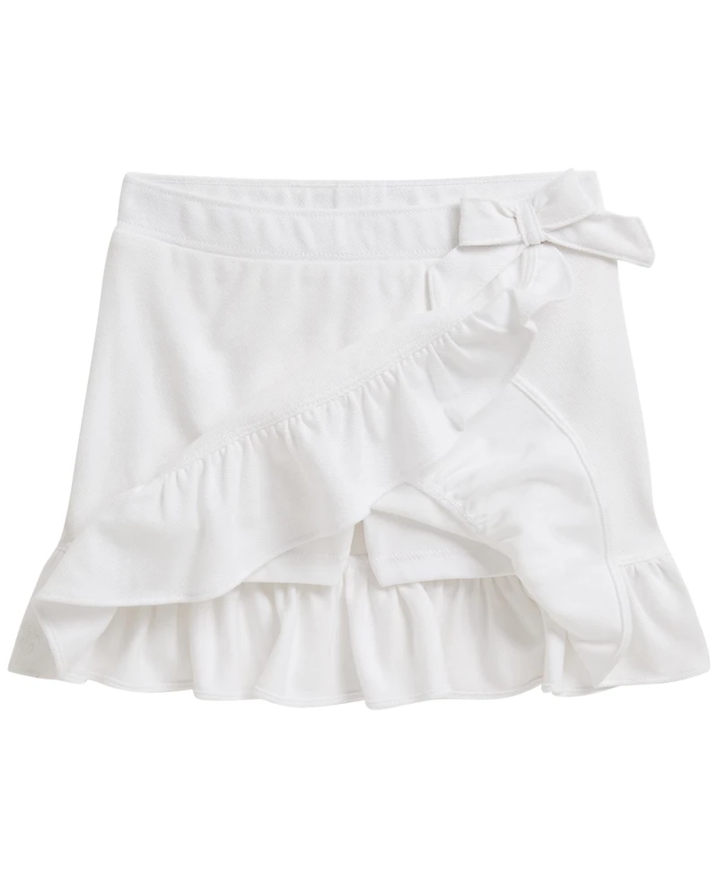 Polo Ralph Lauren Girls' 2T-6X Ruffled Stretch Mesh Wrap Skort