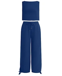 Lauren Ralph Women's Top & Pants Cover-Up Swim, 2-Piece Set