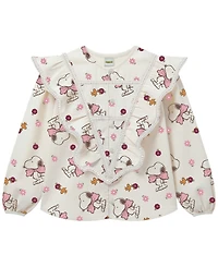 Kate Mack Girls' 2T-6X Snoopy Print Long-Sleeve Top and Denim Pants, 2-Piece Set