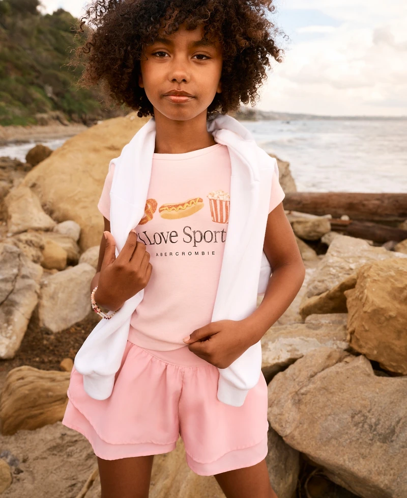 abercrombie kids Girls' Sports Baby Crewneck T-Shirt