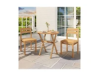 Slickblue Patio Side Table with Slatted Top and Sturdy X-Shape Structure