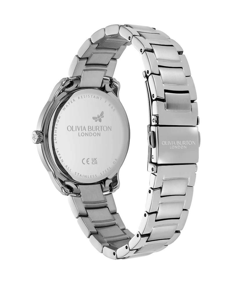 Olivia Burton Women's Colourwave Silver Tone Stainless Steel Bracelet Watch, 36mm