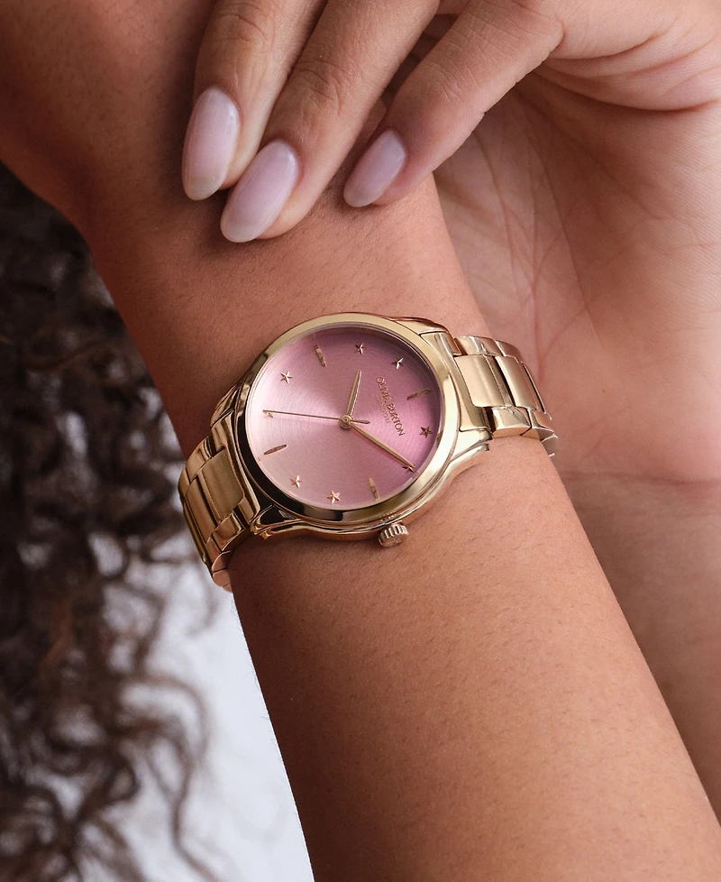 Olivia Burton Women's Colourwave Rose Gold Tone Stainless Steel Bracelet Watch, 36mm