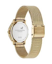 Olivia Burton Women's Ob Classic Bee Gold Tone Stainless Steel Mesh Bracelet Watch, 29.8mm