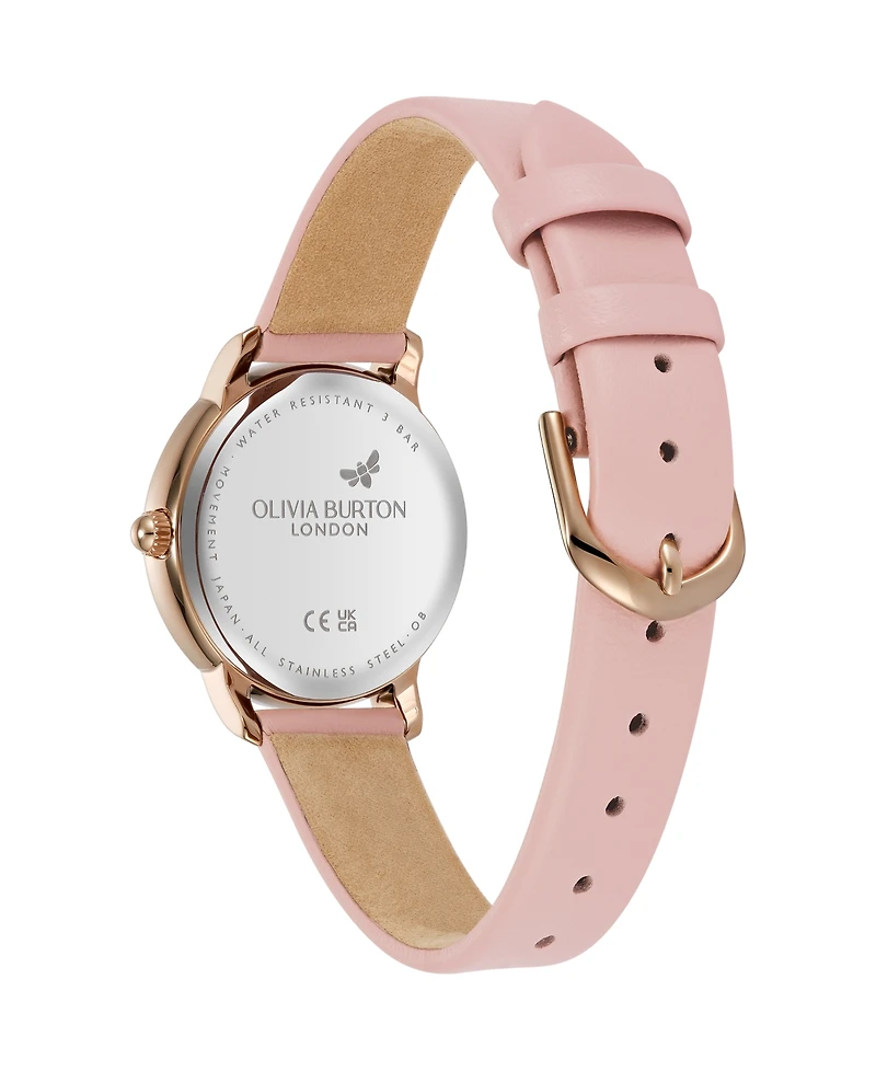Olivia Burton Women's Westbourne Mellow Rose Leather Strap Watch, 30mm