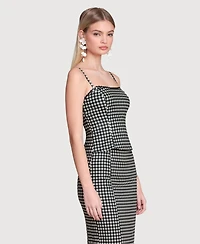 Avec Les Filles Women's Square Neck Peplum Tank Top