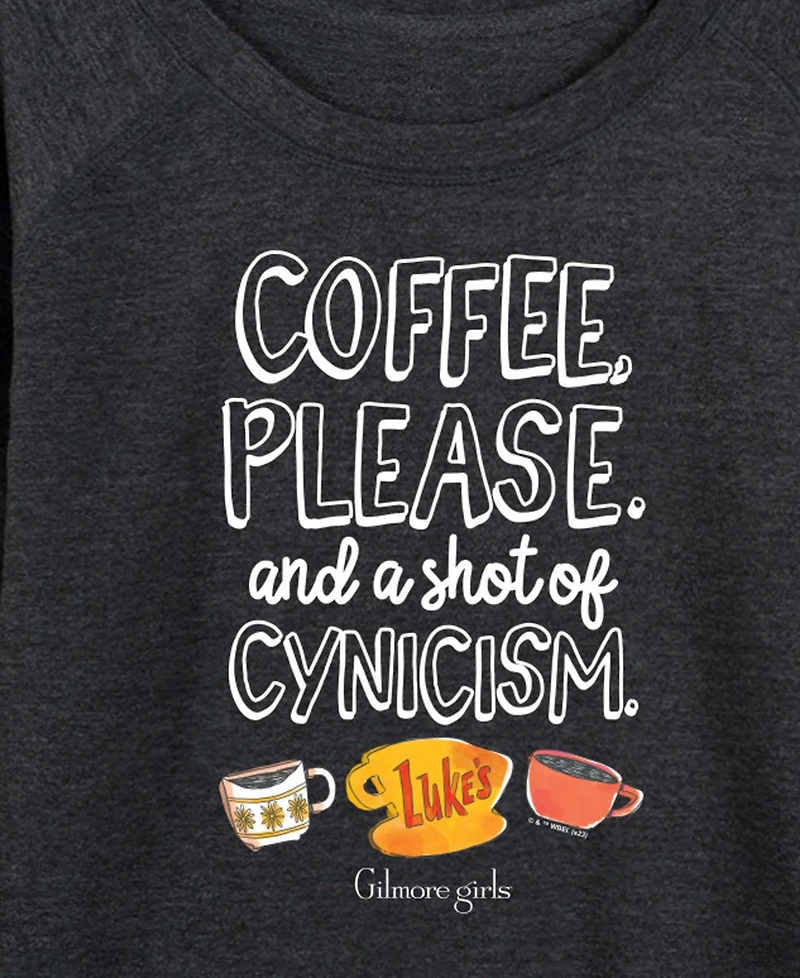 Hybrid Apparel Plus Gilmore Girls Coffee And Cynisism French Terry Long-Sleeve T-Shirt