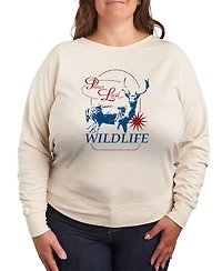 Hybrid Apparel Plus Instant Message Protect Local Wildlife French Terry Pullover T-shirt