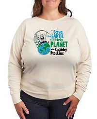 Hybrid Apparel Plus Square Pants Save The Earth French Terry Long-Sleeve T-Shirt